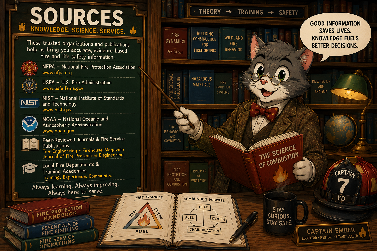 Professor Combustion in sources library.